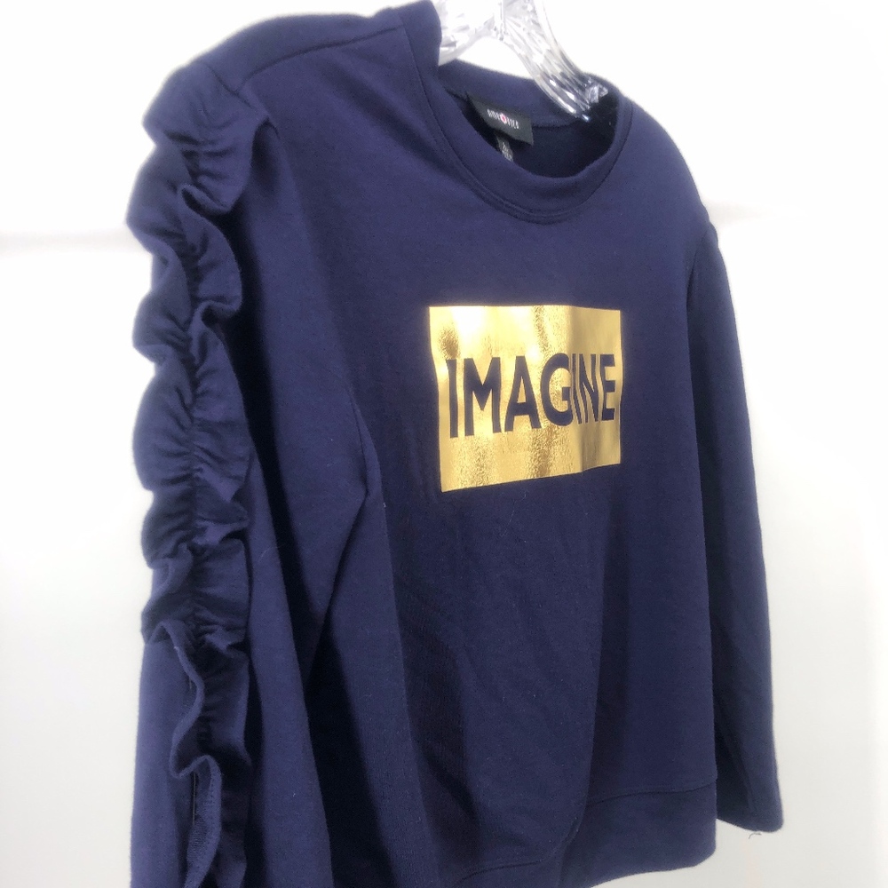 Amy Byer Girls' Big Ladder Sleeve Sweatshirt NWOT